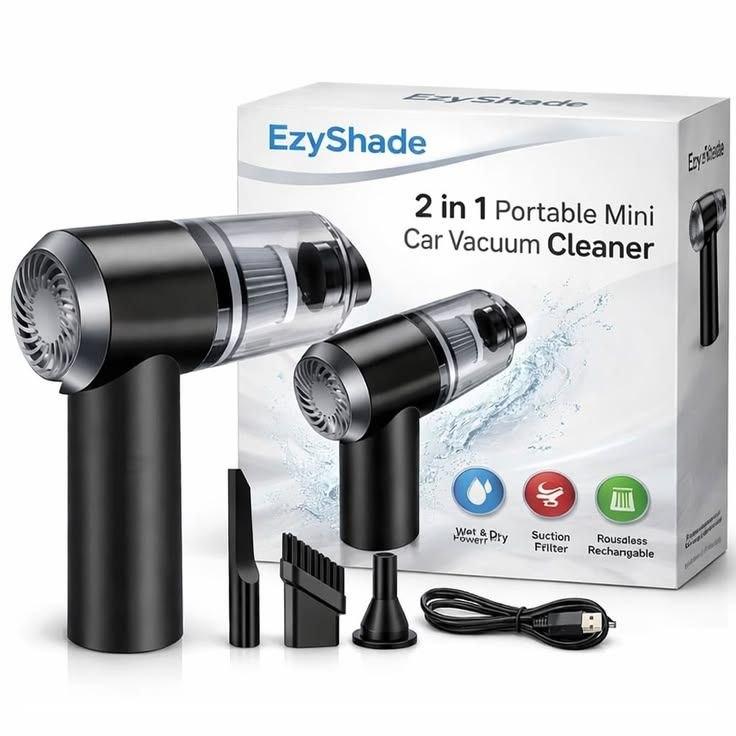 Mini Car Vacuum Cleaner – Powerful Cleaning Anytime Anywhere 💨🧹
