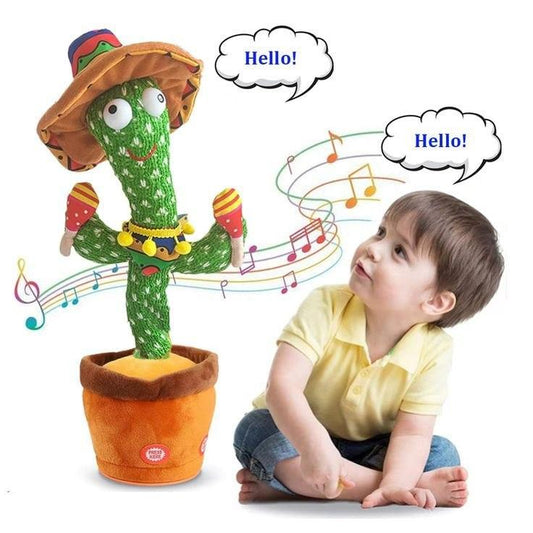 Talking Cactus for Kids Baby Dancing Wriggle Sing Recording Repeat What You Say (Green)